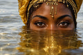Golden Waters of Oshun – Mystical Goddess Digital Art Print (300 DPI Download)