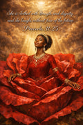 Clothed in Strength – Proverbs 31:25 Digital Art Print (Luxury Faith-Inspired Wall Decor)