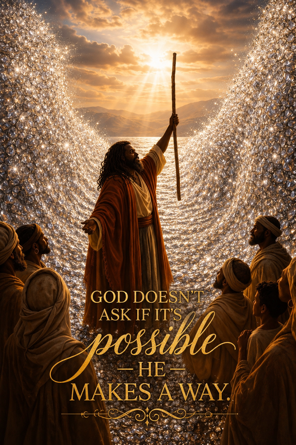 God Makes a Way – Faith-Inspired Red Sea Miracle Digital Download